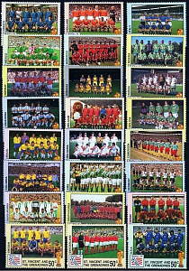 Сент-Винсент и Гренадины, 1994, ЧМ по футболу, 24 марки (одна марка погнута!)